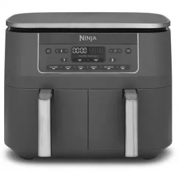 Ninja DZ300EU divu zonu karstā gaisa fritieris, 7,6 l (2 x 3,8 l), 2400 W, 240 °C, pelēks