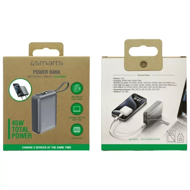 Pārnēsājama ārējā baterija 4smarts 541409 20000 mAh