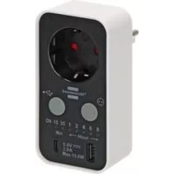 Digitālais taimeris Brennenstuhl 1506180 — programmējams kontaktligzdas taimeris, maksimālā slodze 3000 W, IP20
