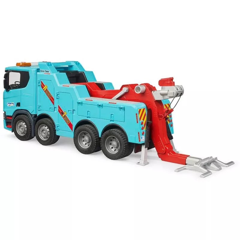 Rotaļlietu tehniskās palīdzības Scania Super 560 no BRUDER, modelis 03553, mēroga rotaļu transportlīdzeklis