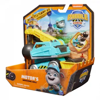 Wrecking Ball Truck Rubble & Crew Motor 3+ Gadi Plastmasa Melns Zils Dzeltens