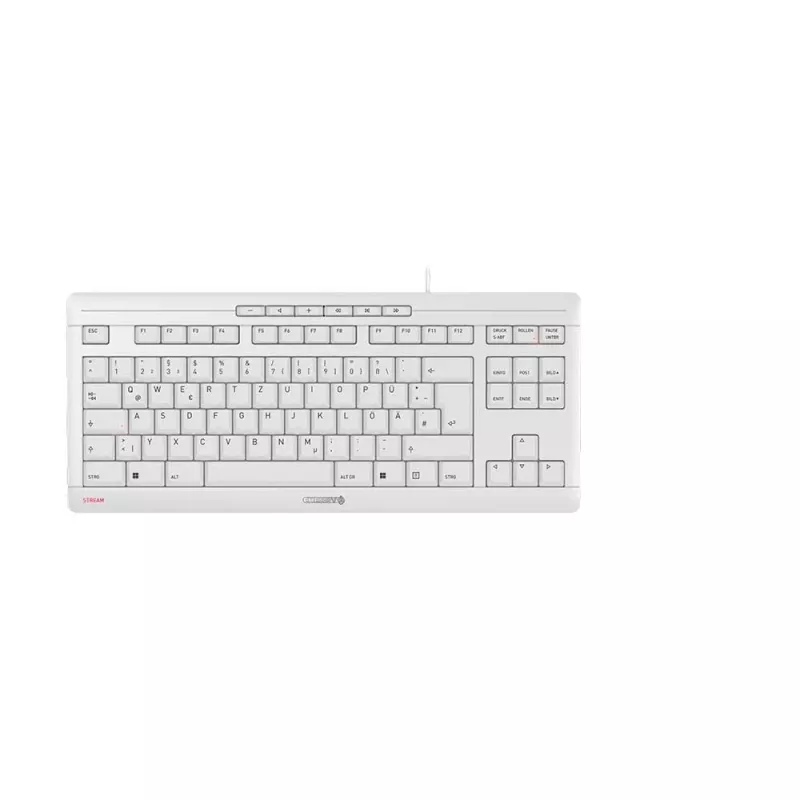 CHERRY STREAM TKL tastatūra, universāla, USB, QWERTZ, vācu, balta