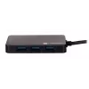 USB centrmezgls NATEC Moth 4 pieslēgvietu USB 3.2 Gen 1 Type-A (5000 Mbit/s), ar USB barošanu, melns, 0,15 m kabelis