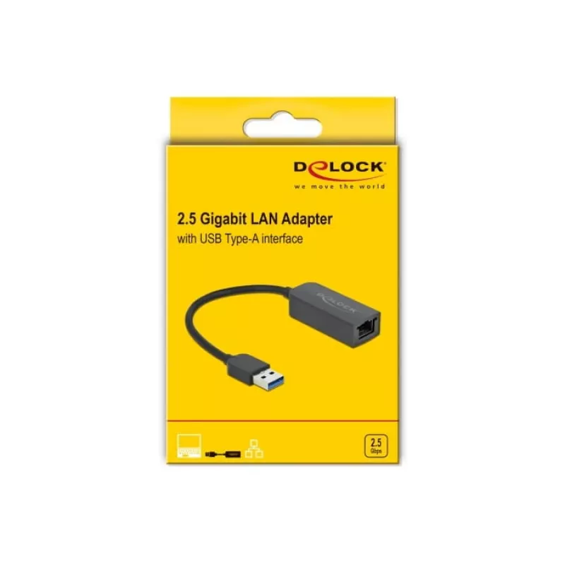 Adapteris USB Type-A spraudnis uz 2,5 Gigabit LAN DeLOCK 66646