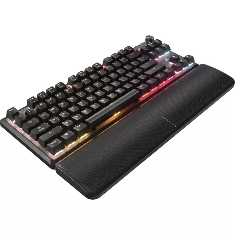 Mehāniskā bezciparu tastatūra CORSAIR K70 PRO TKL — RGB apgaismota, kompakts izkārtojums