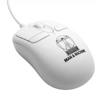 Vadu ambidekstru datoru pele ManMachine Mighty pele 5, USB Type-A, 5 pogas, balta