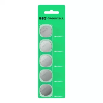 Monētveida baterija Green Cell CR2032 3V — 5 gab. iepakojums