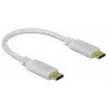 Delock - USB-C / barošanas kabelis - 24 kontaktu USB-C (M) uz 24 kontaktu USB-C (M) - 5 A - 15 cm - USB barošanas avots (100 W), atbalsta Power Delivery 2.0 - Balts (85357)
