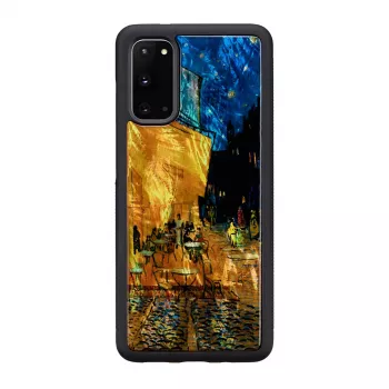 Aizsargapvalks iKins Samsung Galaxy S20 — melns Cafe Terrace dizains