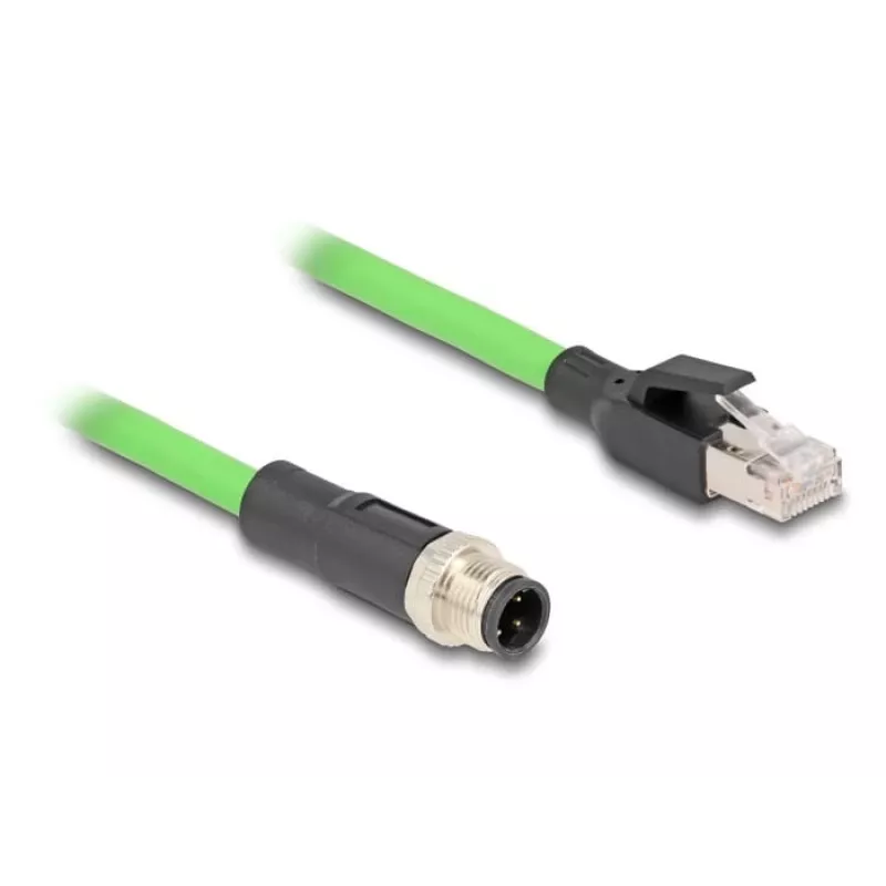 Tīkla kabelis DeLOCK M12 kabelis D kodēts 4 kontaktu tēviņš uz RJ45 tēviņš PUR (TPU) 5m