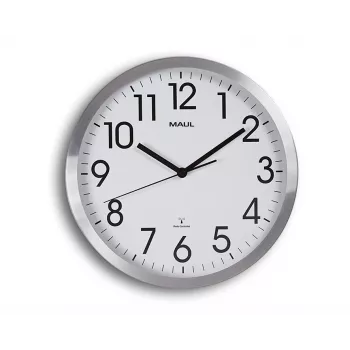 MAUL Wanduhr MAULmove - AA - 1,5 V - Alumīnijs - Balta - Alumīnijs - Stikls - 35 mm (9063008)
