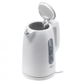 Elektriskā tējkanna Adler AD 1379w — 1,7 L, līdz 2200 W, balta, 360° grozāma pamatne, polipropilēns