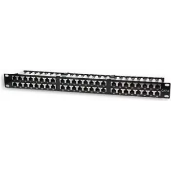 Intellinet Patch Panel, Cat5e, FTP, 48 portu, 1U, ekranēts, 90° augšējās ievades perforēšanas bloki, melns