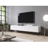 TV statīvs cama meble SLIDE 200 — 2000×400×300 mm, balta spīdīga MDF virsma, balts rāmis