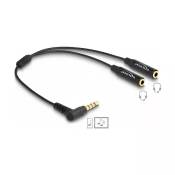 DeLOCK audio kabelis 0,25 m 3.5mm 2 x 3.5mm Melns