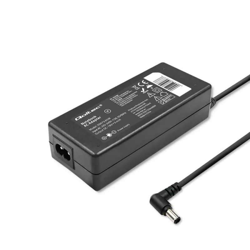 klēpjdatora tīkla adapteris Qoltec Toshiba 65W 3.42A 19V 5.5x2.5 50073.65W