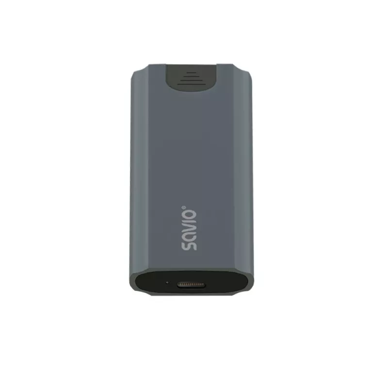 M.2 SSD korpuss SAVIO AK-67 pelēks, USB 10 Gbit/s, atbalsta vienu M.2 disku