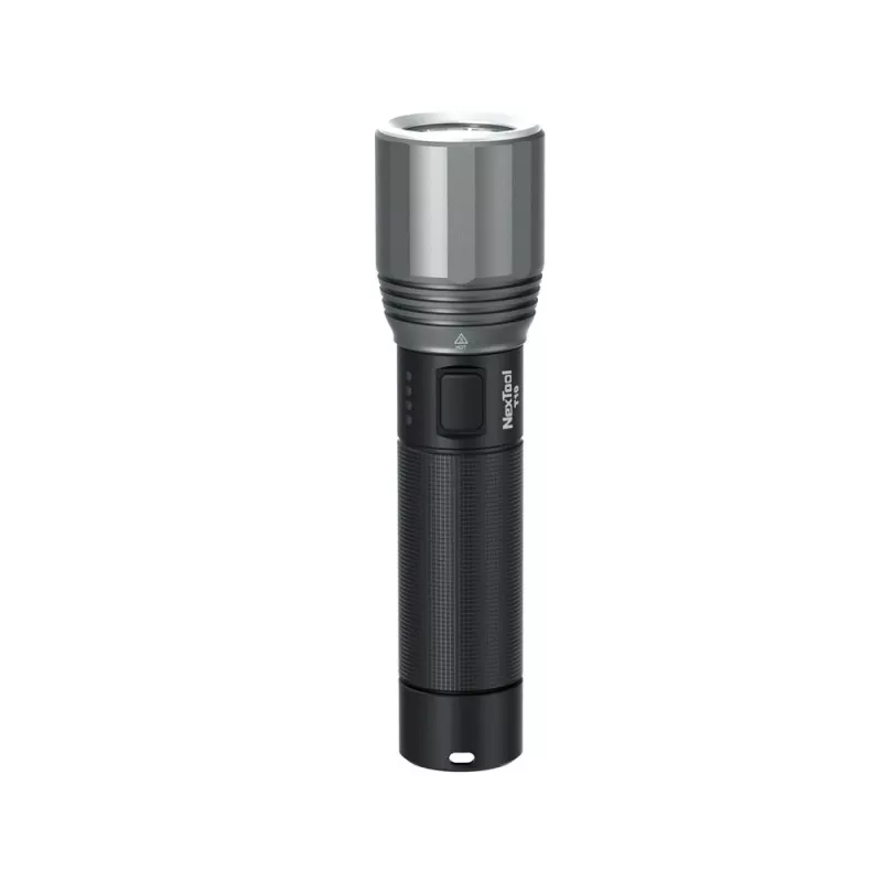 Rokas lukturītis Nextool T10 — 2000 lm, 220 m staru kūlis, USB-C, IPX7, alumīnija korpuss, 152 mm