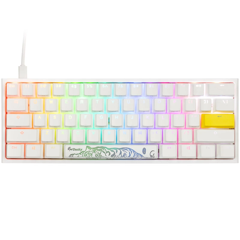 Ducky One 2 Mini Pure balta RGB tastatūra spēlēm USB US angļu valoda