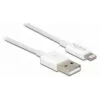 USB datu un strāvas kabelis DeLOCK 83000 iPhone iPad iPod ierīcēm, balts, 1 m