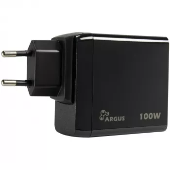 PD lādētājs INTER-TECH PD-3100 100W USB-C melns ātrs strāvas adapteris