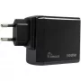 PD lādētājs INTER-TECH PD-3100 100W USB-C melns ātrs strāvas adapteris