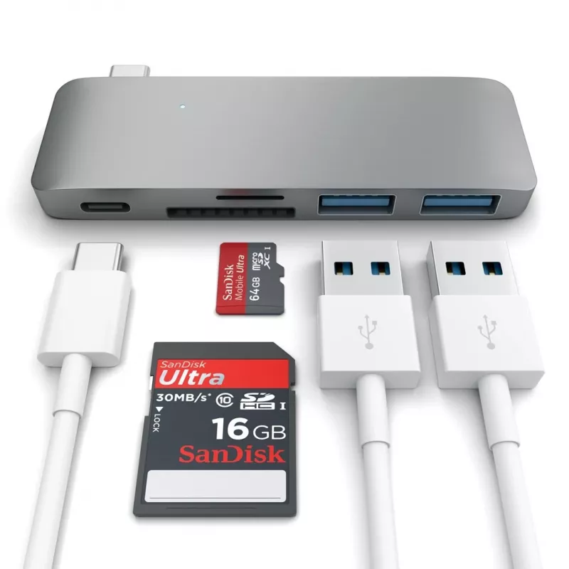 Satechi ST-TCUPM Type-C USB 3.0 kombinētais centrmezgls 3 vienā