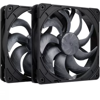 Noctua NF-A14x25 G2 PWM Sx2-PP chromax.Melns 140mm dubultā ventilatora komplekts