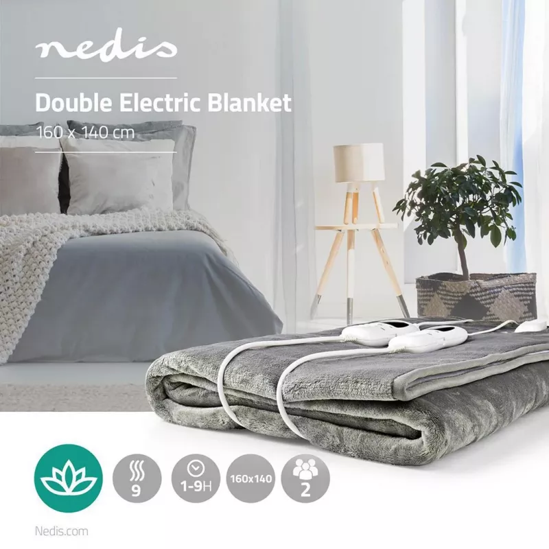 Nedis PEBL130CWT2 elektriskā sega, 160 x 140 cm