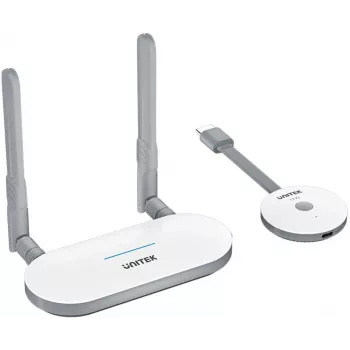 Bezvadu HDMI AV signālu pārraides sistēma Unitek V1183A01, raidītājs un uztvērējs, diapazons līdz 50 m