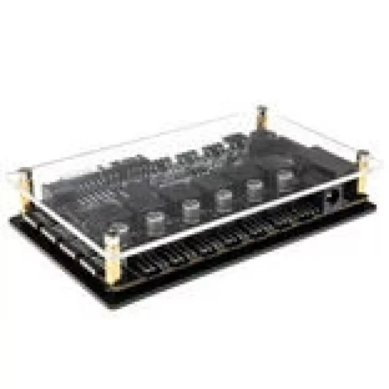 Lamptron Auto-Controller CT630 PWM ARGB — kompakts PWM ARGB ventilatora/kontrolieris, melns