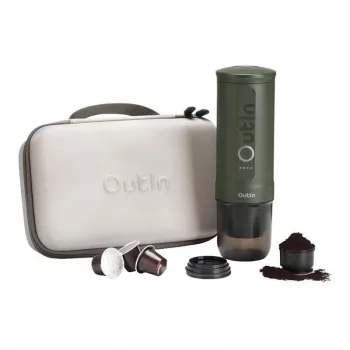 Outin Nano 7500mAh pārnēsājama kafijas automāta komplekts (zaļš) + aizsargmaciņš