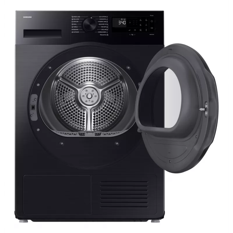 Samsung žāvētājs DV90DG52A0ABLE, melns, SpaceMax, Higiene care, 9kg, A+++, siltumsūknis, Melns