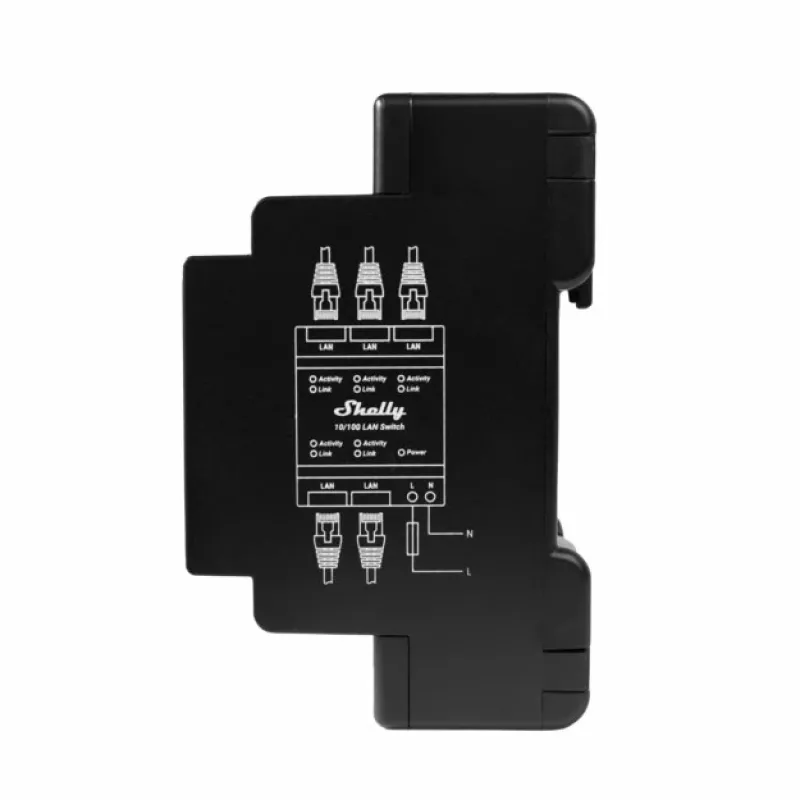 Smart switch Shelly LAN Switch Melns AC 110-240V 1W