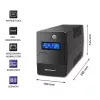 Qoltec Monolith nepārtrauktās barošanas avots (UPS) Double-conversion (Online) 0.45 kVA 240 W 2 AC kontaktligzdas