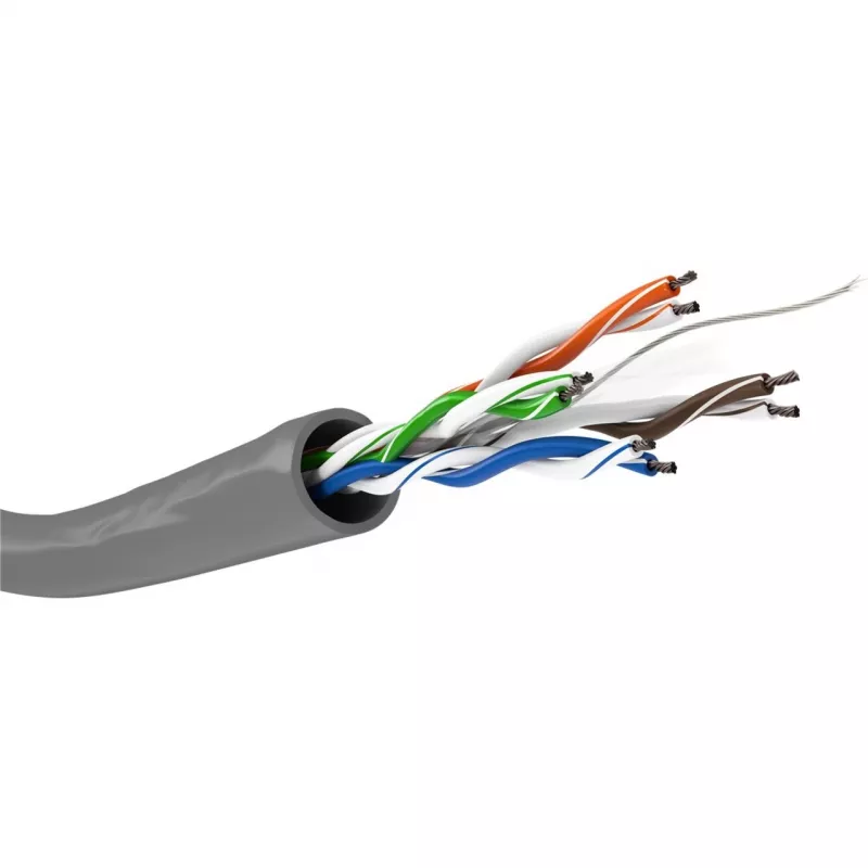Wentronic Goobay CAT 6 tīkla kabelis, U/UTP, pelēks, 100 m - CCA, AWG 24/7 (vīts), PVC (93884)
