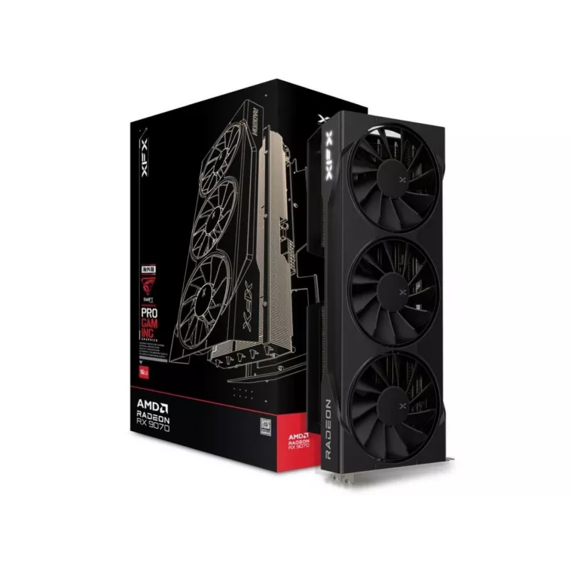 Grafikas karte XFX Radeon RX 9070, 16 GB GDDR6, 256-bit, PCIe x16, 2210 MHz, 3 ventilatoru dzesēšana