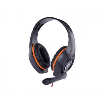 Vadu spēļu austiņas GEMBIRD GHS-05-O, apļveida, 20–20000 Hz, 2 m kabelis, 250 g, oranža/melna