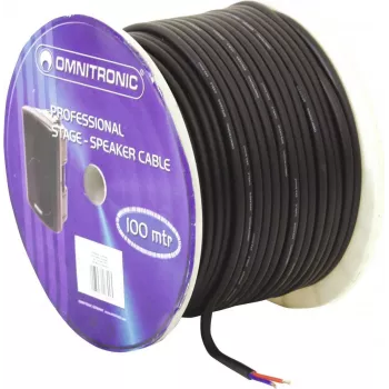 Skaļruņu kabelis Omnitronic 3030021K 2x2,5 mm, 100 m, melns