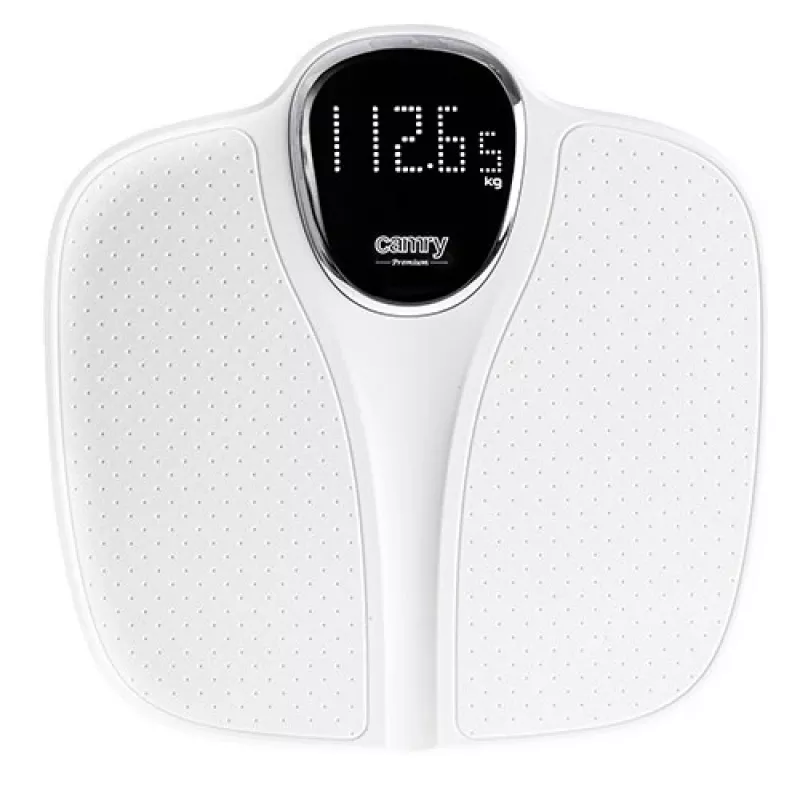 Vannasistabas svari Camry CR 8171w — digitālie svari, maks. 180 kg, 50 g precizitāte, ĶMI mērīšana, balti
