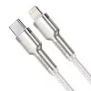 USB-C uz Lightning kabelis Baseus Cafule 1 m, 20 W, cinka korpuss, balts
