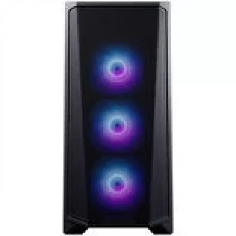 PHANTEKS Eclipse G370A PC korpuss, Midi Tower, SSI-EEB, RGB, rūdīts stikls — komplektā 3x 120 mm ventilatori, melns