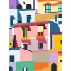 Audekla krāsošanas komplekts Ravensburger CreArt Canvas Edition: Krāsainas mājas, modelis 25527