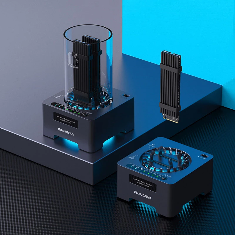 Dokstacija GrauGear M.2 NVMe SSD Station DM.2 Klone 20Gbit ar ventilatoru