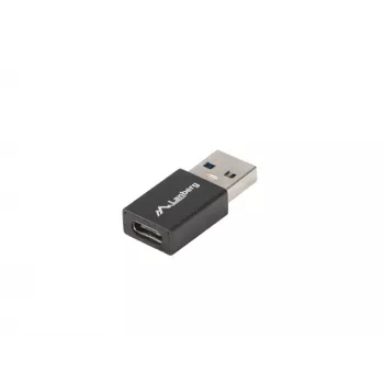 Lanberg AD-UC-UA-01 Kabeļa interfeisa/dzimuma adapteris USB 3.0 Type A uz USB 3.0 Type C Melns (AD-UC-UA-01)