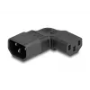 DeLOCK Tīkla adapteris IEC 60320 C14 uz C13 Spraudnis Kontaktligzda 10 A 90° Pa kreisi Pa labi Melns