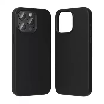 Aizsargājošs silikona maciņš Vention KUFB0-40 iPhone 15 Pro Max — melns, ar mīkstu pieskārienu pārklājumu