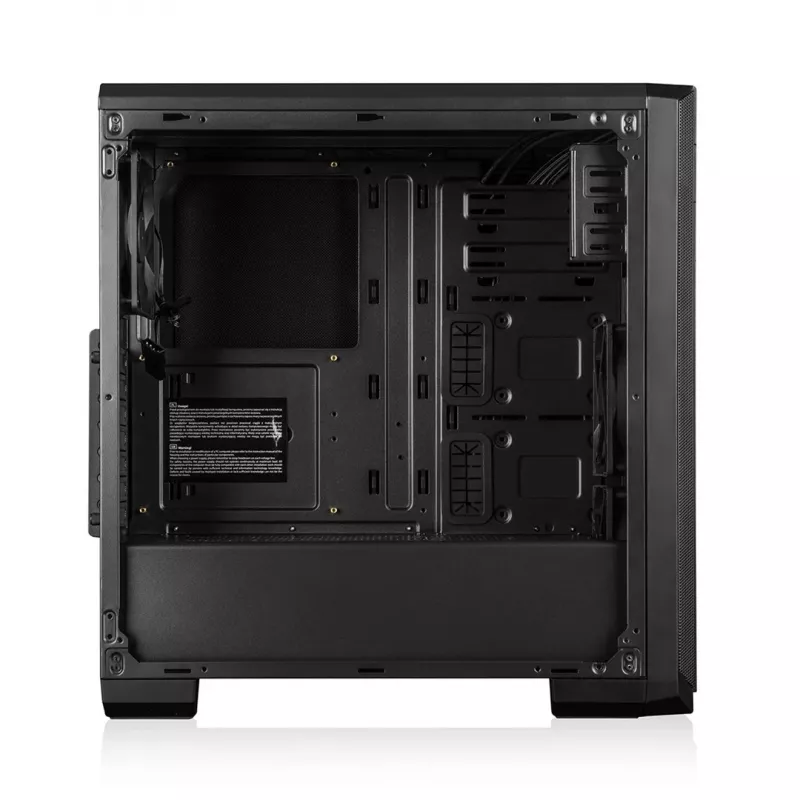 PC korpuss MODECOM Oberon Pro Midi Tower — melns, atbalsta ATX/microATX/ITX, 7 paplašināšanas sloti, līdz 395 mm GPU, 5 HDD/3 SSD nodalījumi