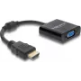 DELOCK HDMI vīr. uz VGA siev. adaptera kabelis — HDMI (vīr.) uz VGA (siev.), melns