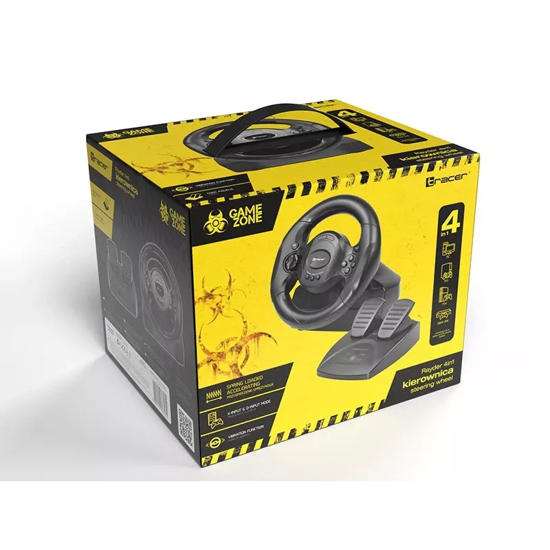 Tracer Rayder 4 in 1 Black stūre PC, PlayStation 4, PlayStation 3, Xbox One